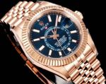AR Factory Rolex Sky-dweller 42*14.5mm 316L Steel Rose Gold Jubilee Stainless Bracelet 9002 Movement Blue Face Watch